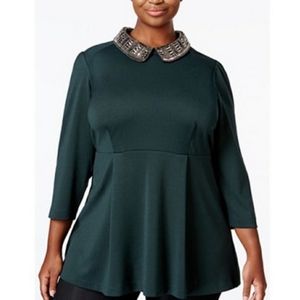 Melissa McCarty•beaded collar blouse